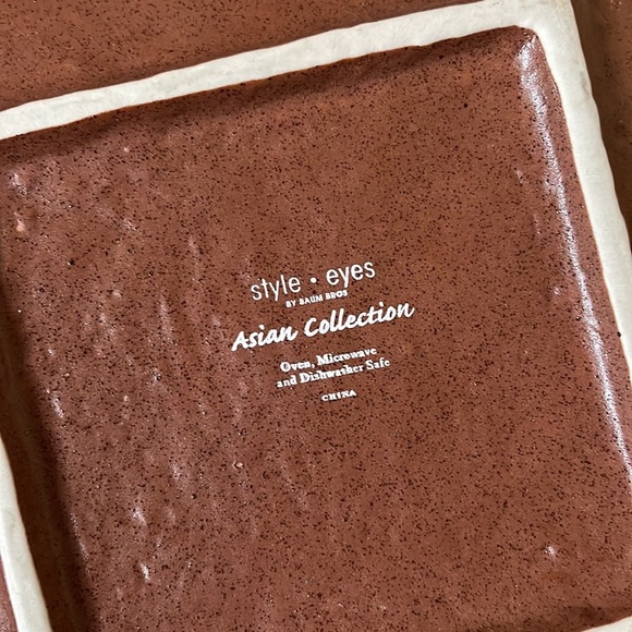 Style Eyes by Baum Brothers Asian Collection Set of 3 Square Side Plates - Picture 7 of 7